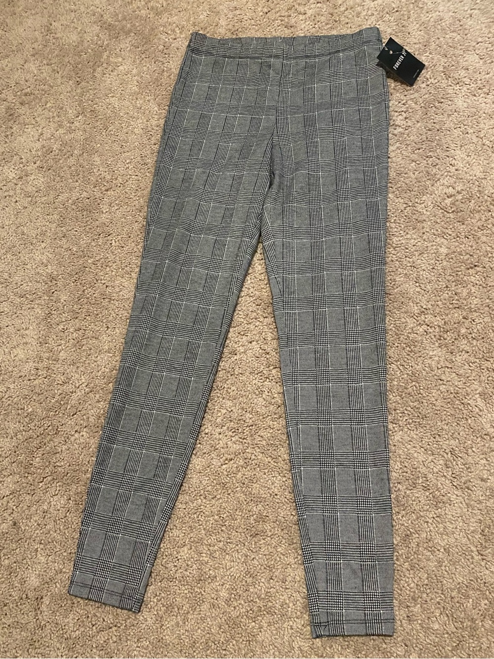 Gray Plaid Ponte Leggings